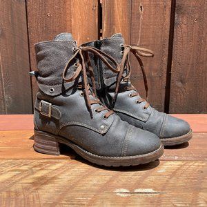 LIKE NEW! Taos Crave Rugged combat moto boots teal dark gray boots size 7-7.5 38